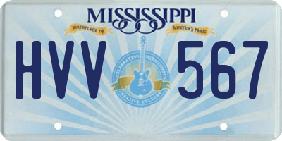MS license plate HVV567