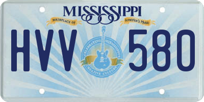 MS license plate HVV580