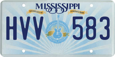 MS license plate HVV583