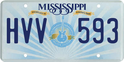 MS license plate HVV593