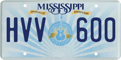 MS license plate HVV600