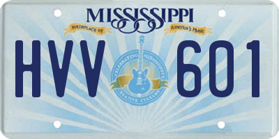 MS license plate HVV601
