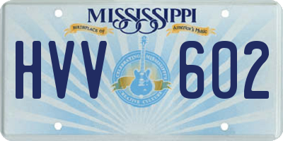 MS license plate HVV602