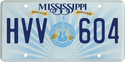 MS license plate HVV604