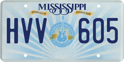 MS license plate HVV605