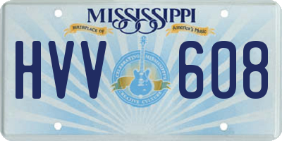 MS license plate HVV608