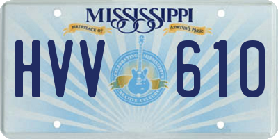 MS license plate HVV610
