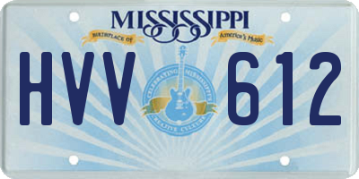 MS license plate HVV612