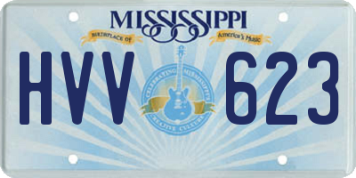 MS license plate HVV623
