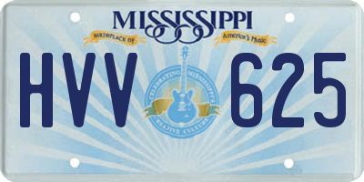 MS license plate HVV625