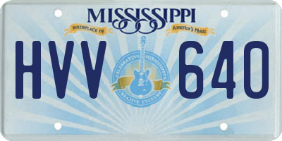 MS license plate HVV640