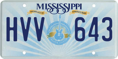 MS license plate HVV643