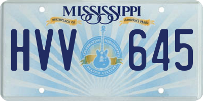 MS license plate HVV645