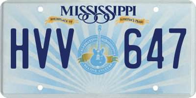 MS license plate HVV647