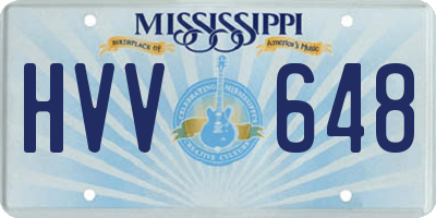 MS license plate HVV648