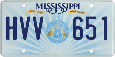 MS license plate HVV651