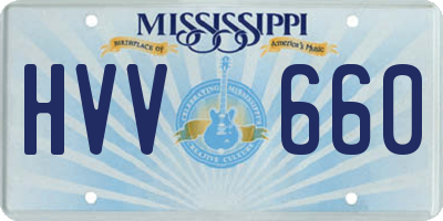 MS license plate HVV660