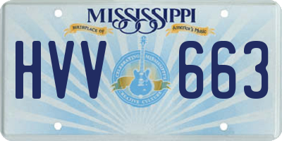 MS license plate HVV663