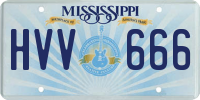 MS license plate HVV666