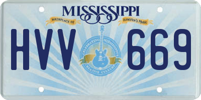 MS license plate HVV669