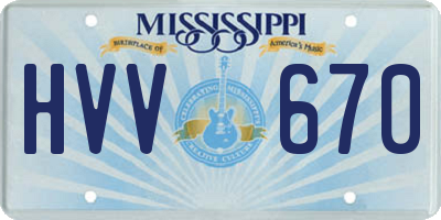MS license plate HVV670