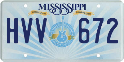MS license plate HVV672