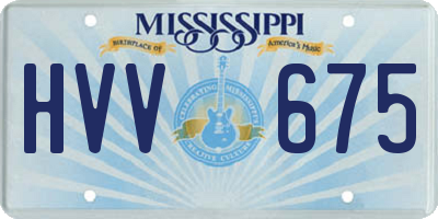 MS license plate HVV675