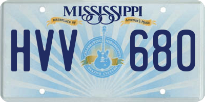 MS license plate HVV680