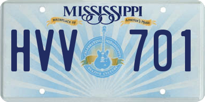 MS license plate HVV701