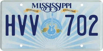 MS license plate HVV702