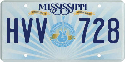 MS license plate HVV728