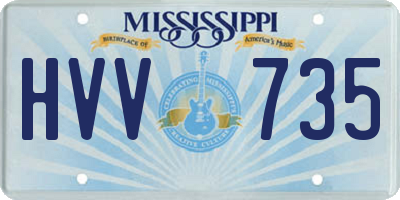 MS license plate HVV735
