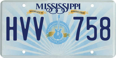 MS license plate HVV758