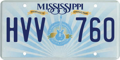 MS license plate HVV760