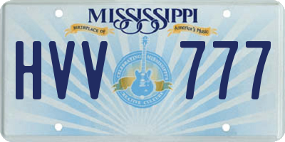 MS license plate HVV777