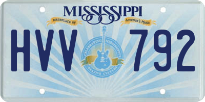 MS license plate HVV792