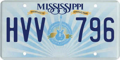 MS license plate HVV796