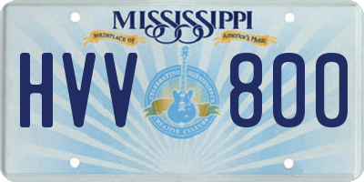 MS license plate HVV800