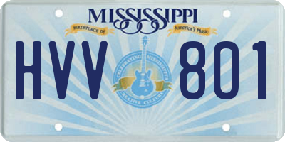 MS license plate HVV801