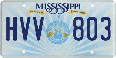 MS license plate HVV803