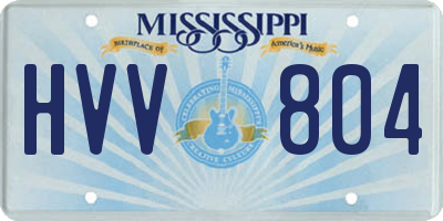 MS license plate HVV804
