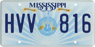MS license plate HVV816