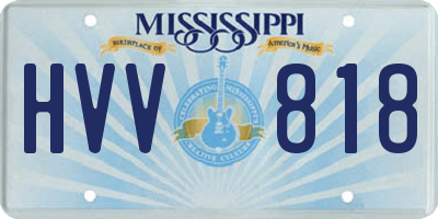 MS license plate HVV818
