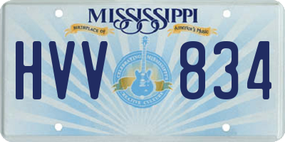MS license plate HVV834