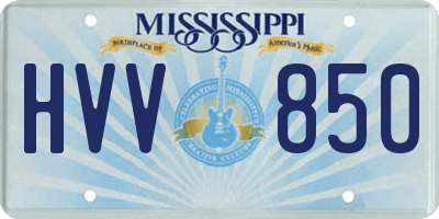 MS license plate HVV850