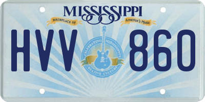 MS license plate HVV860