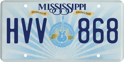 MS license plate HVV868