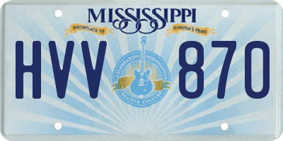 MS license plate HVV870