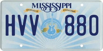 MS license plate HVV880