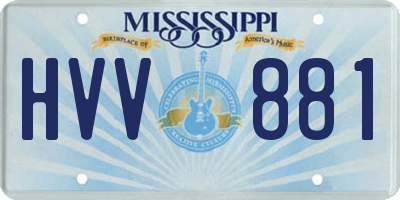 MS license plate HVV881